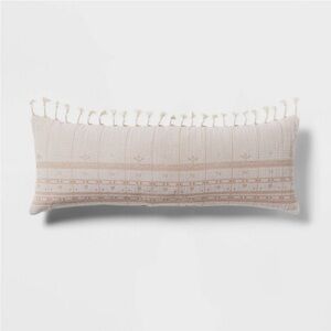 NWT 14"×36" Traditional Embroidered Oblong
Decorative Pillow Ivory